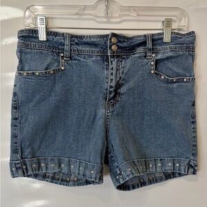 Guess Blue Jean Shorts with Stud Accents